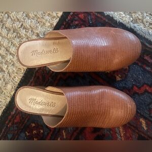 Madewell Brown lizard clog